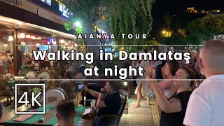 Alanya - Walking Along The Night Streets Of Damlataş Alanya A Road Filled With Lights And Dance