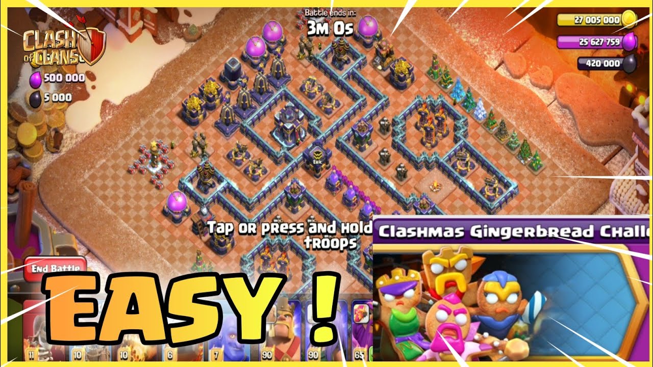 Easy! Clashmas Gingerbread Challenge (clash of Clans)