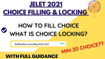 JELET 2021 Choice Filling & Locking Full Instructions|Upgradation Doubt on Choice filling|
