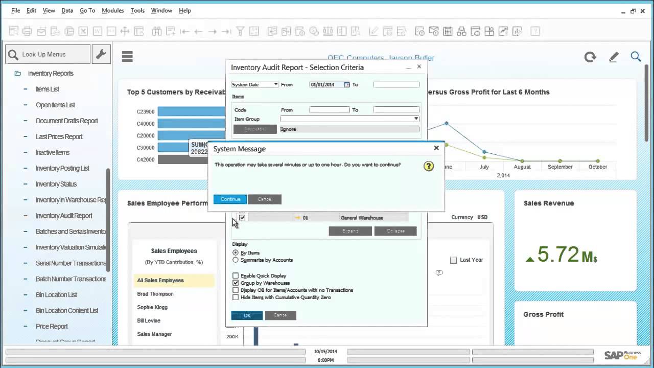 SAP management inventory