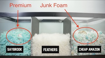 Saybrook Pillow vs Cheap Shredded Memory Foam Pillow vs Feather Pillow (Cut Open and Foam Drop Test)