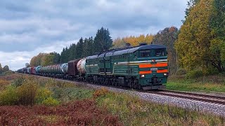 2TE10MK-3355 (BČ) with mixed freight train from Daugavpils returning to Belarus