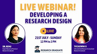 Live Webinar on How to Develop a Research Design | Dr. Renu from Research Graduate