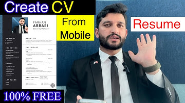 How to create cv in mobile | 100%free make CV in Mobile | how to create CV in mobile | Farhan Abbas