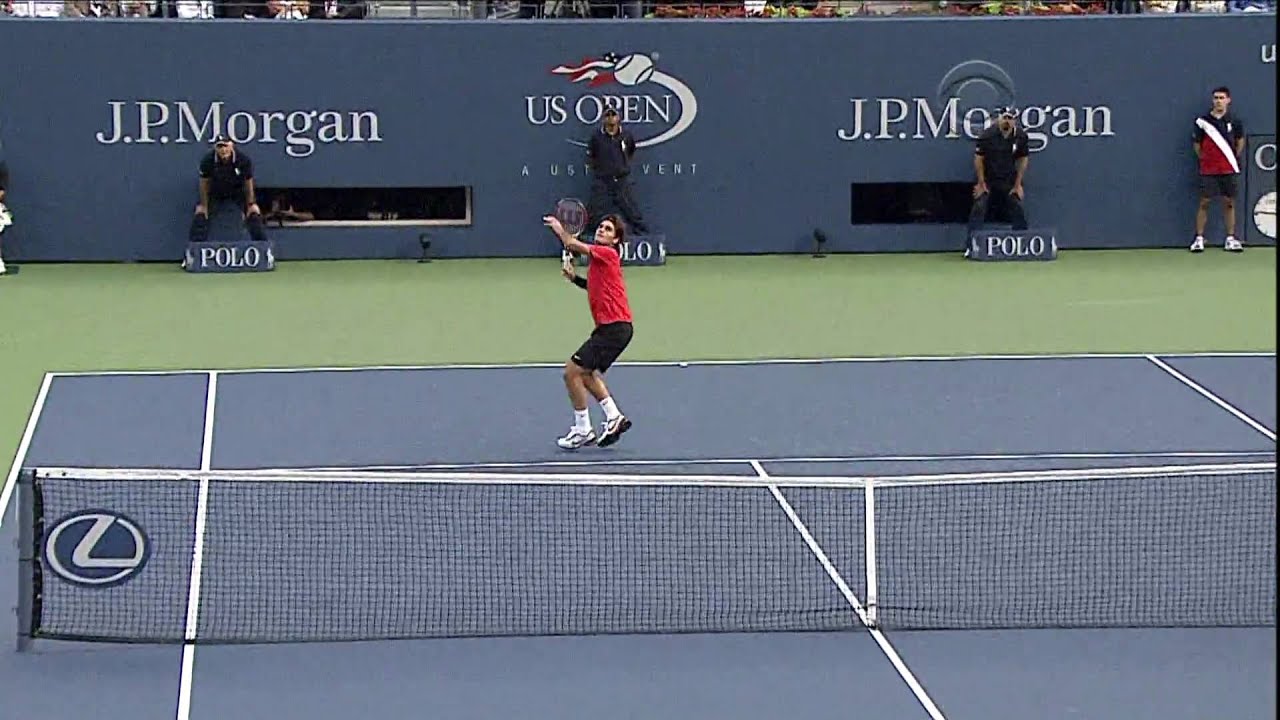 Federer Forehand Approach and Overhead - YouTube