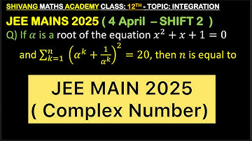 Q) If 𝛼 is a root of the equation 𝑥^2+𝑥+1=0 and ∑129_(𝑘=1)^𝑛 (𝛼^𝑘+1/𝛼^𝑘 )^2=20, then 𝑛 is equal to