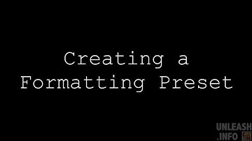 Creating a Formatting a Preset in Scrivener