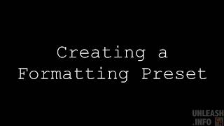 Creating a Formatting a Preset in Scrivener