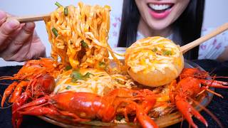 CRAW FISH CHEESY ONION BOIL SPICY NOODLES ASMR EATING SOUNDS LIGHT WHISPERS SAS-ASMR
