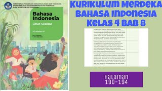 Bahasa Indonesia Kelas 4 Bab 8 Halaman 190,191,192,193 dan 194 Kurikulum Merdeka