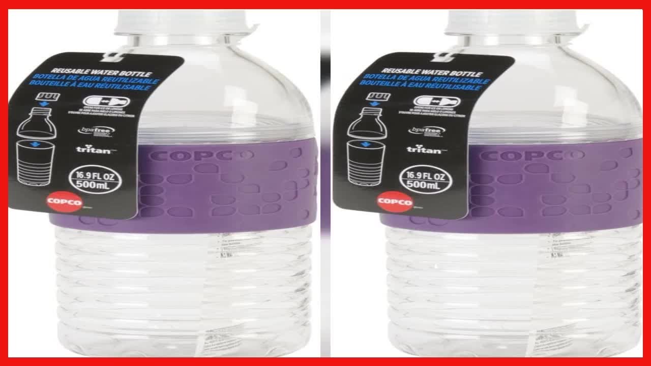 Copco Hydra Reusable Tritan Water Bottle with Spill Resistant Lid and Non-Slip Sleeve, 16.9-Ounce
