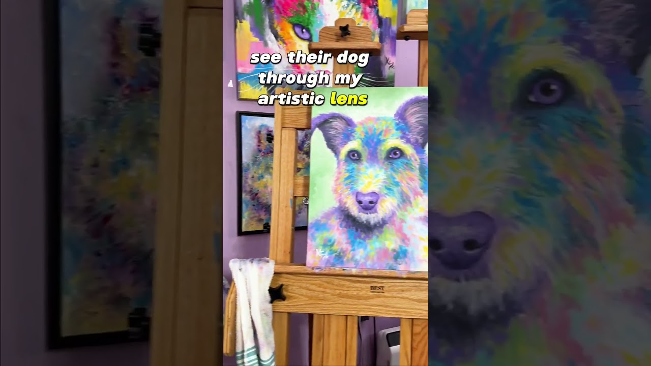 My CUTE rainbow dog painting 🐶🌈