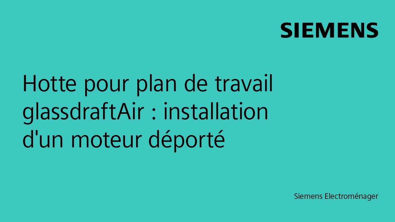 Hotte pour plan de travail glassdraftAir installation d'un moteur — free download