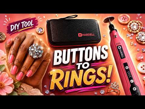 Game Changer for Crafters: HARDELL Mini Cordless Rotary Tool Buttons To Rings! #ad
