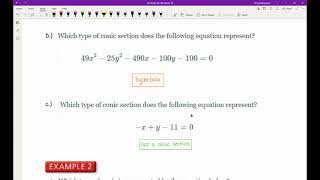 C 5 Identifying Conic Sections