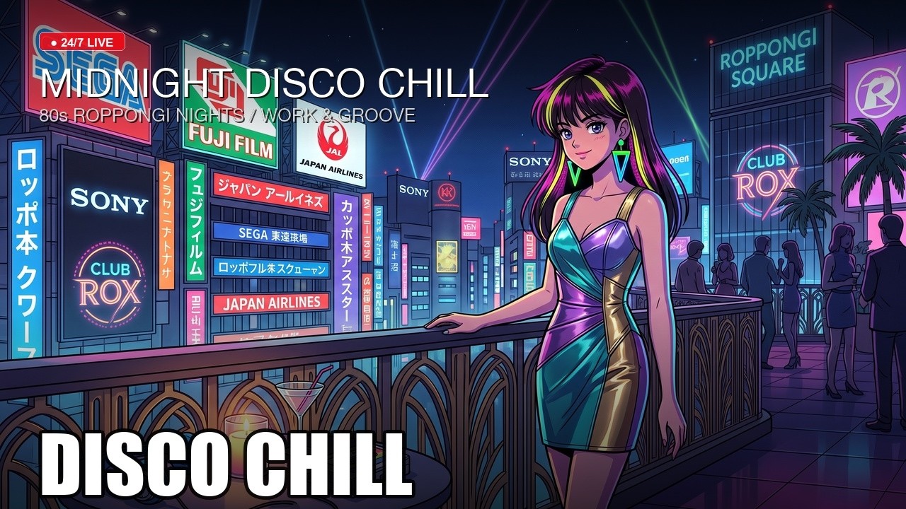 🔴【24/7 LIVE】80s Disco & Funk Lo-Fi Radio 🪩 バブルディスコ作業