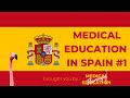 Entrance to Medical School in Spain | Medical Education in Spain #1