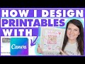 How to make digital art and printables in Canva | Canva for Beginners 2022 | Whiskey & Whit