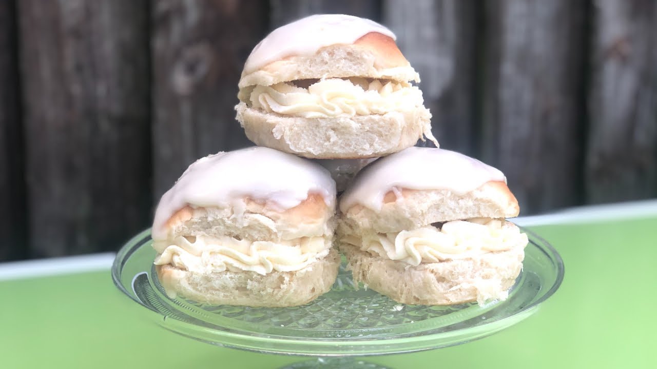 Lemon Cream Buns Iced Lemon Bun Lemon Buns YouTube