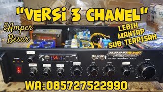 Review Power Amplifer Rumahan 5Amper  Besar  3 Chanel Siap Kirim Ke DEPOK