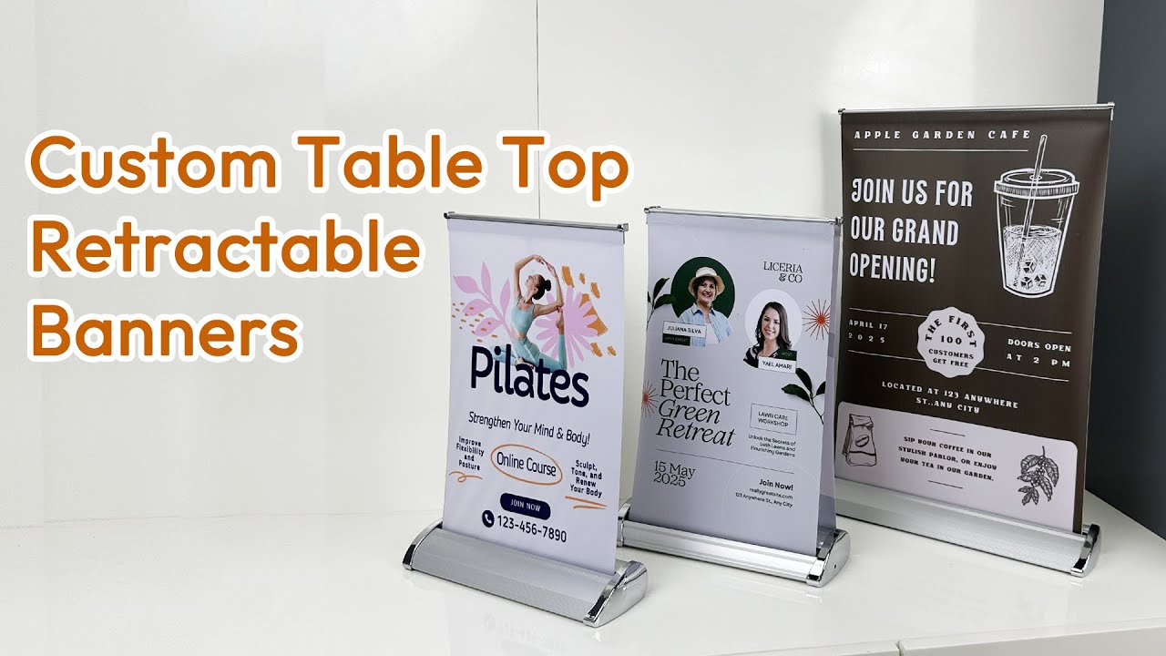 Elevate Your Display with BillyPrint Custom Table Top Retractable Banners!