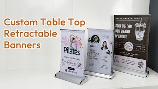 Elevate Your Display with BillyPrint Custom Table Top Retractable Banners!