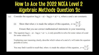 How to Ace the 2022 NCEA Level 2 Algebraic Methods Question 3c