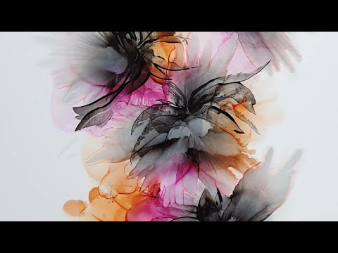 Inchiostro Alcol e vernice acrilica tutorial con Catalyst wegde Art Fluid (nr 23)