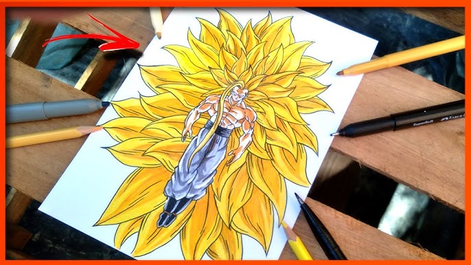 Como Desenhar o Goku SSJ 5 - Passo a Passo 