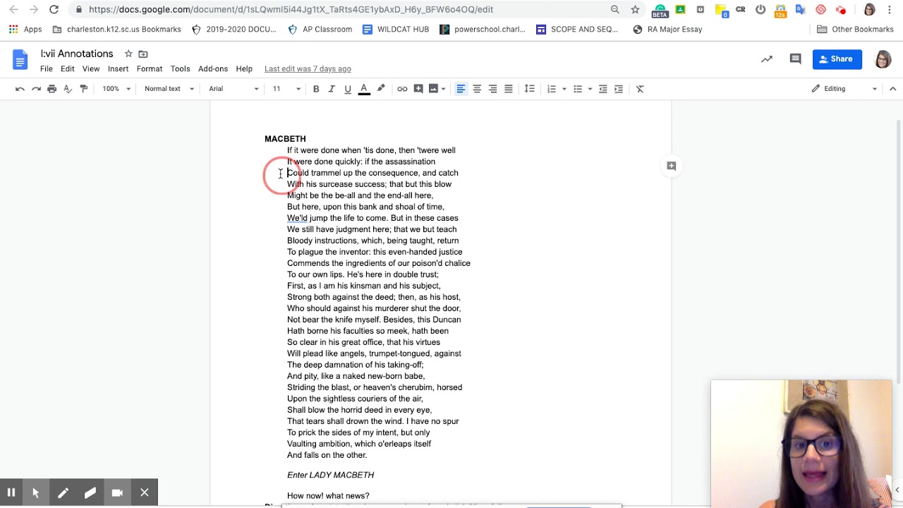 English 2: I:vii annotations - part 1 - YouTube