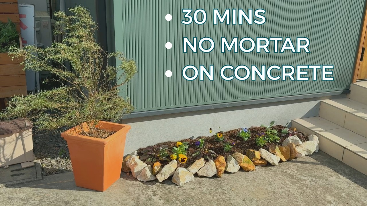 How to Build a Flower Bed on Concrete in 30 Minutes (No Mortar)