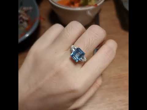 Video NHẪN BẠC ĐÁ TOPAZ BIỂN XANH VUÔNG THIẾT KẾ(1) - youtube