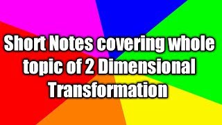 5. UGC NET COMPUTER SCIENCE 2 D Transformation  summarized manner, Computer Graphics Profile