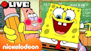 🔴 LIVE: Bikini Bottom Back to School MARATHON! ✏️ | SpongeBob | Nicktoons