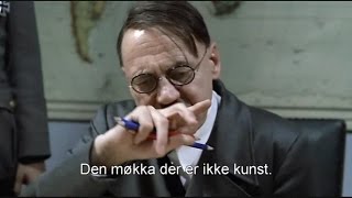 Hitlerparodi: Jørund Aase Falkenbergs bakteriemalerier til salgs på høstutstillingen 2016