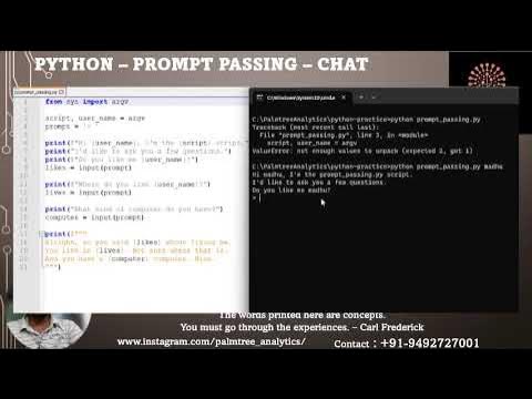 Python-12. TOM Python Prompt Passing - YouTube