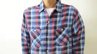 SUGAR CANE（シュガーケーン） インディゴ チェックシャツ メンズ 長袖 ワークシャツ コットンツイル 東洋エンタープライズ アメカジ ビンテージ 日本製 SC26888 mv152
