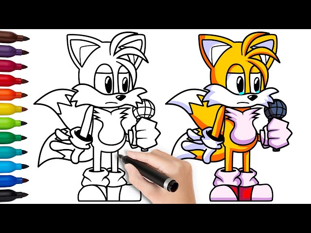 HOW TO DRAW TAILS EXE 2.0  Friday Night Funkin (FNF) - (Draw & Color) 