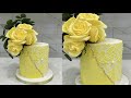 Buttercream fault line cake with stencil | Cake decorating tutorials | Sugarella Sweets