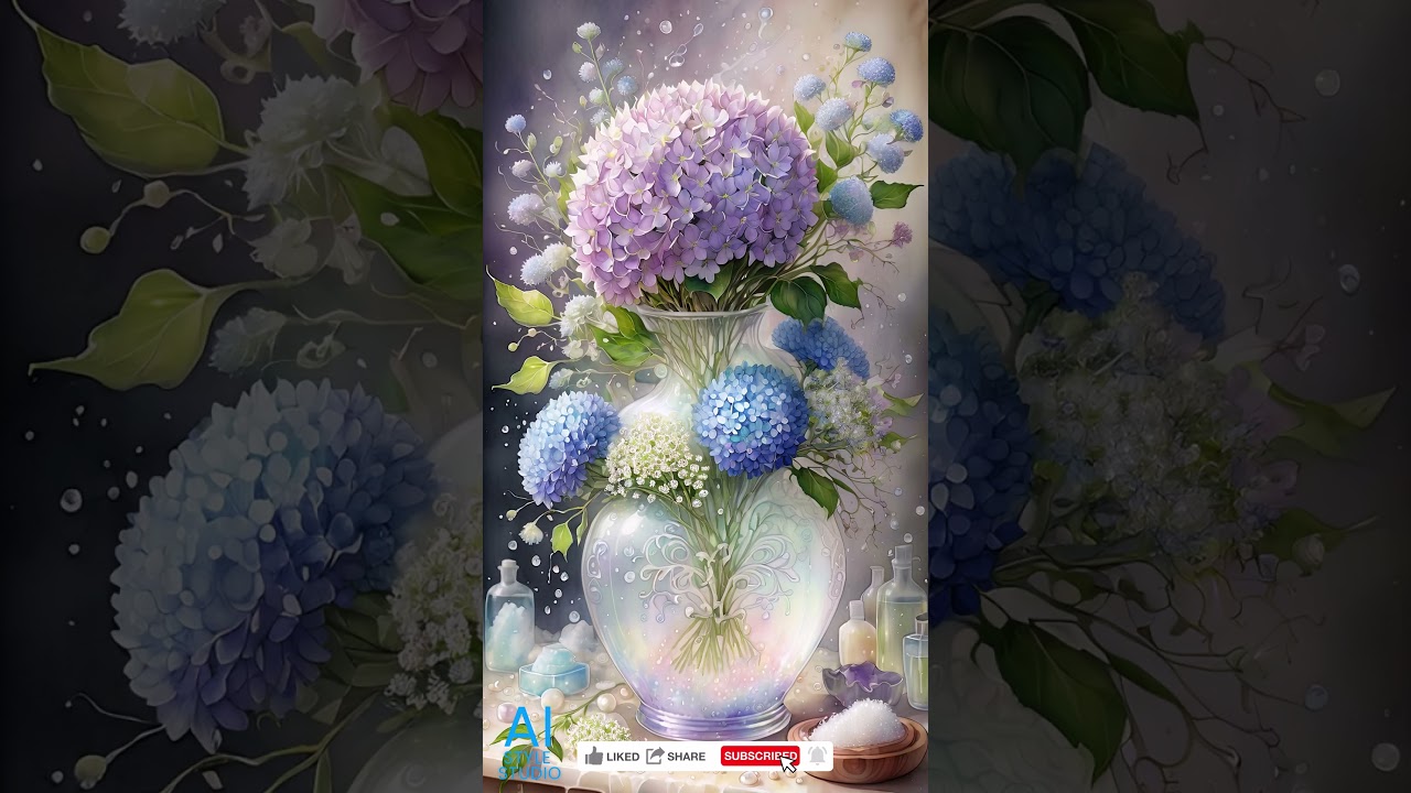 4K AI Art Lookbook ｜ A Stunning Watercolor Bouquet in Full Bloom Short