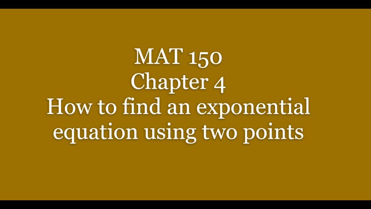 How to find an exponential equation using two points - YouTube
