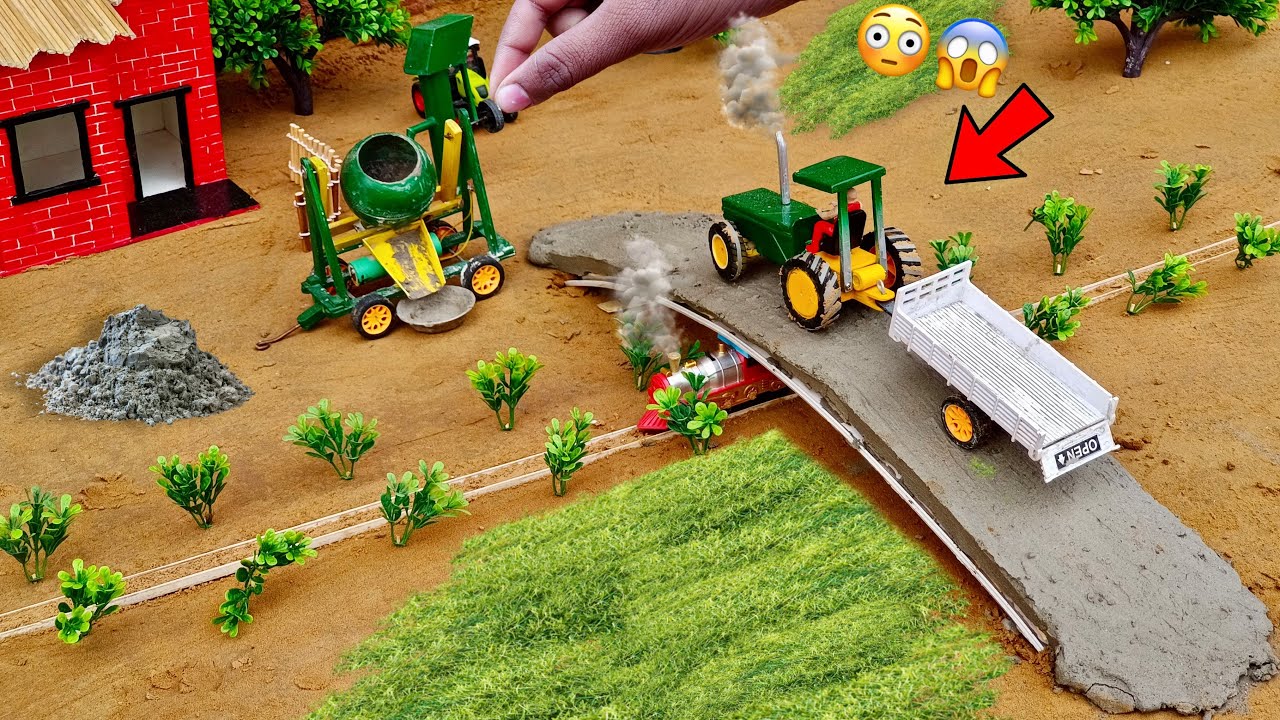 diy tractor making mini Concrete bridge | diy tractor | water pump | Part- 1 @KeepVilla