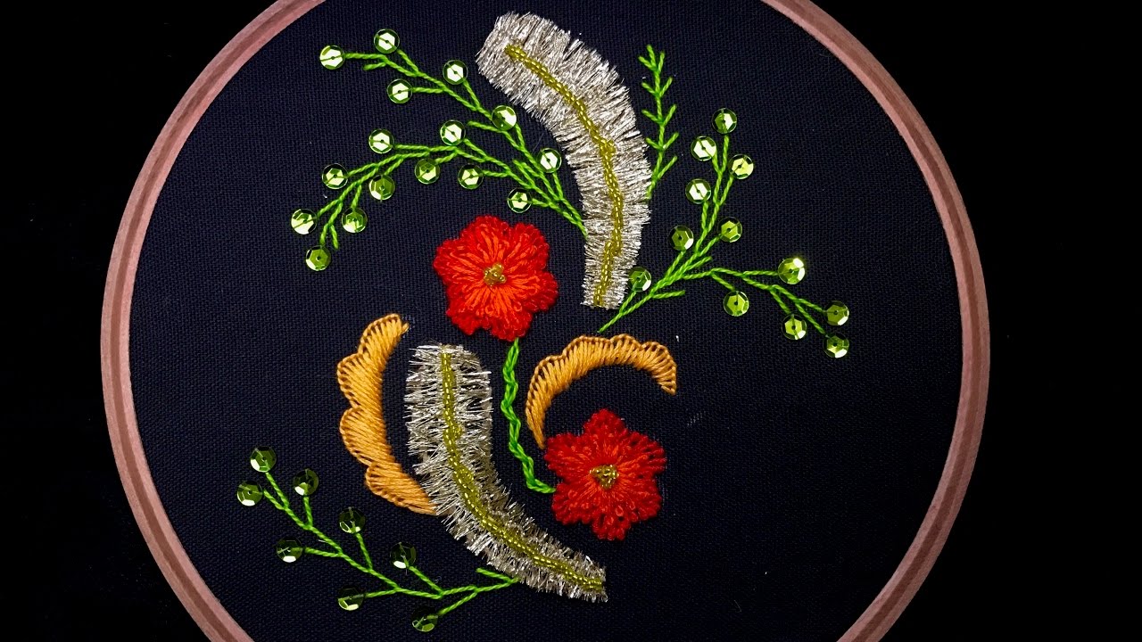 Hand Embroidery Fancy Flower Embroidery YouTube