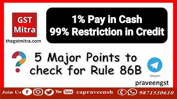 5 Major Points to check for Rule 86B - 1% Liability in Cash