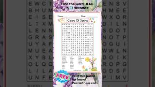 Spring Color Word Search-Find LILAC #wordsearch #wordgames #puzzlegame #wordpuzzle #lilac #flowers