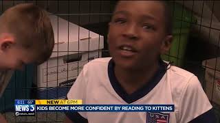 Pilot program helps students build confidence by reading to kittens