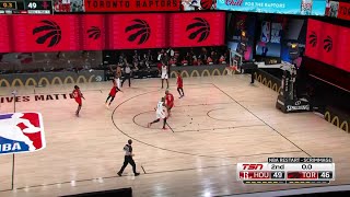 Kyle lowry sinks the three to beat buzzer