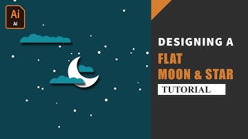 How to design a Flat Moon and stars using Adobe illustrator in simple steps | Beginners tutorial