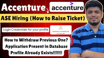 🔥Accenture ASE - Profile Already Exists! | How to Raise Ticket | Accenture 2025 Hiring |Invalid Link