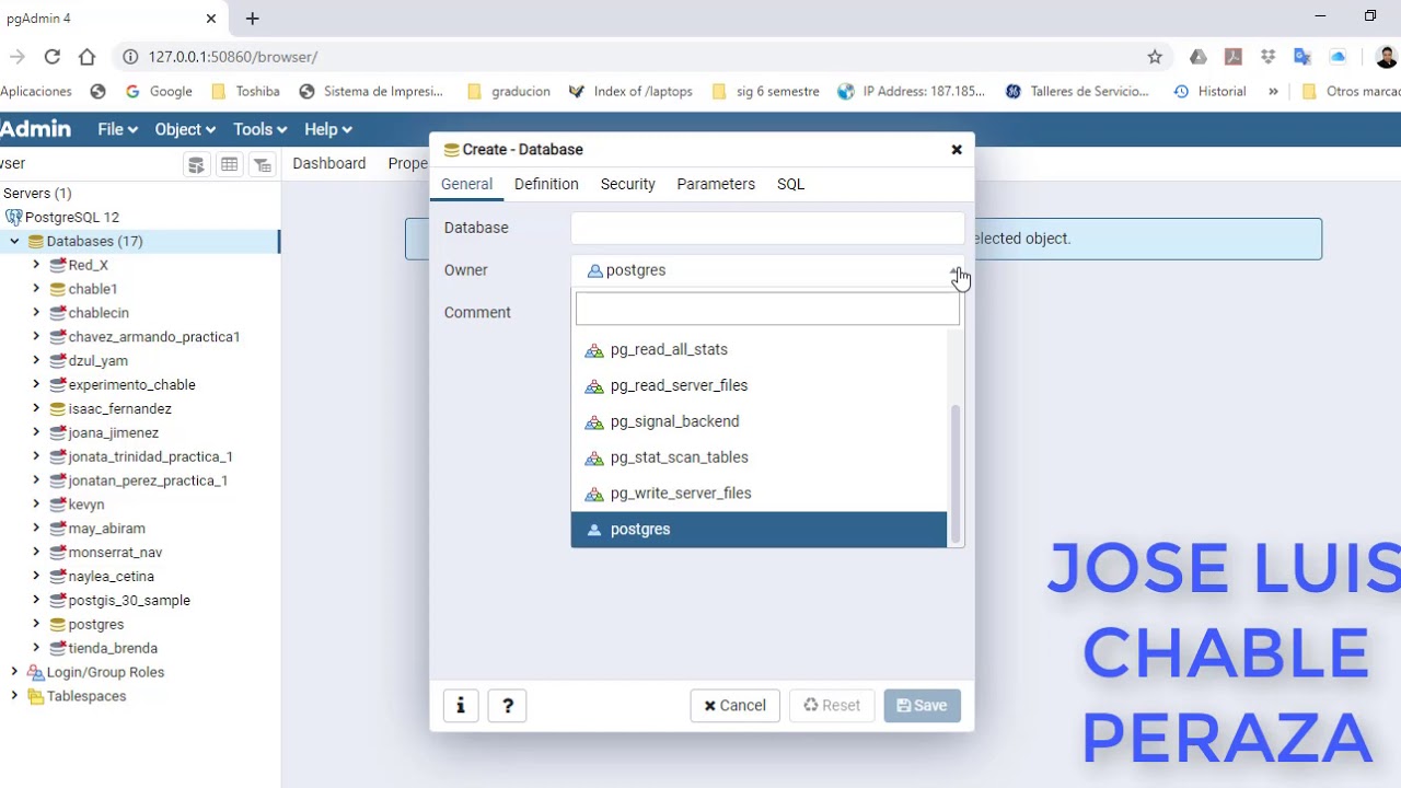 PGADMIN4 VERSION POSTGRESQL 12 CREAR BD - YouTube